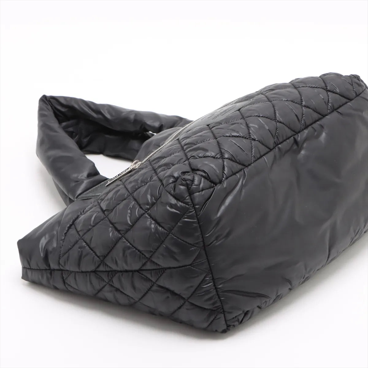 Chanel Matelasse Coco Cocoon Nylon Leather Tote Bag Black