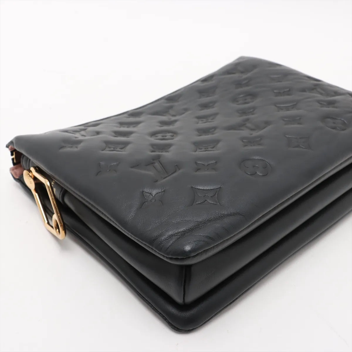 Louis Vuitton Monogram Embossed Coussin PM Black
