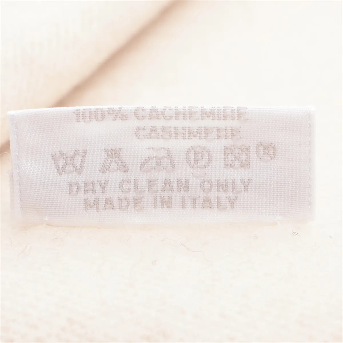 Hermes Logo Cashmere Scarf Beige