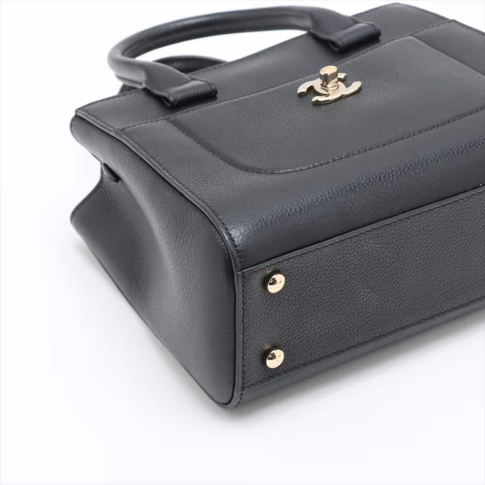 Chanel CC Logo Neo Executive Small Leather Two-Way Handbag Black