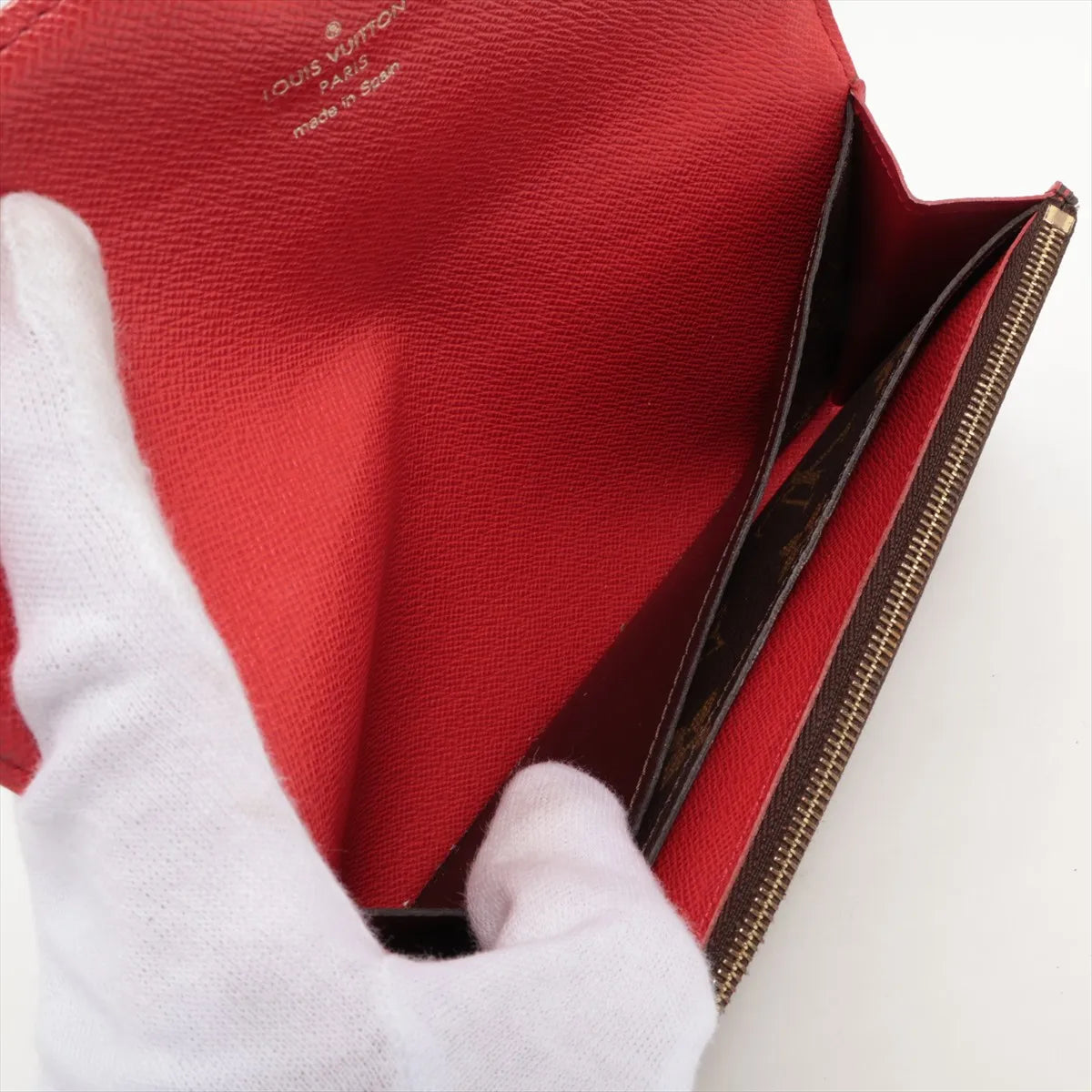 Louis Vuitton Monogram Emilie Long Wallet Poppy Red