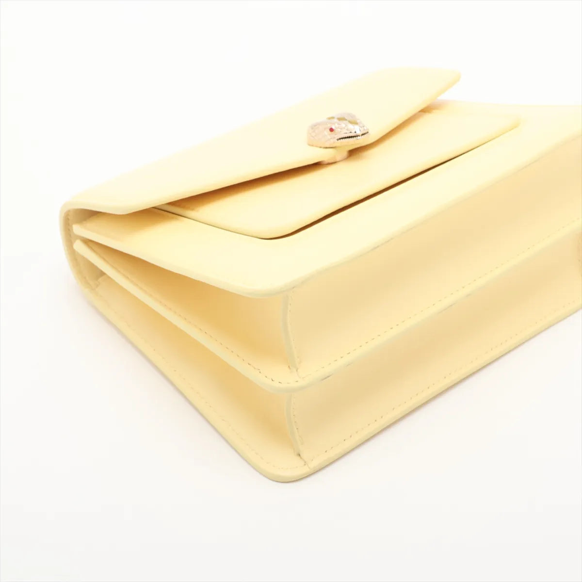 Bvlgari Serpenti Leather Two-Way Shoulder Bag Yellow