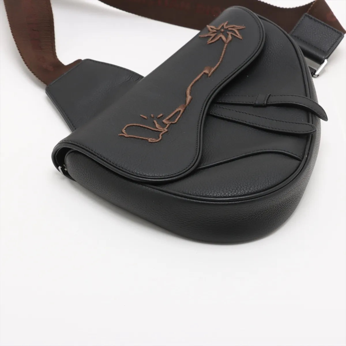 Dior x Cactus Jack Saddle Leather Sling Backpack Black