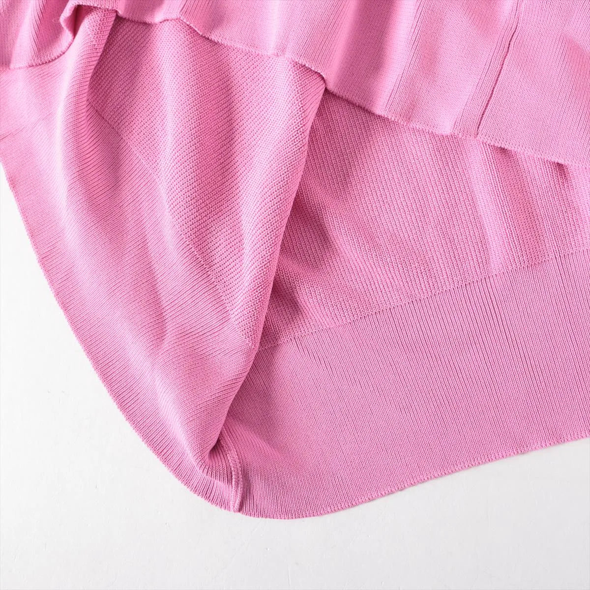 Balenciaga Rayon Nylon V-neck Knit  Long Sleeve Pink
