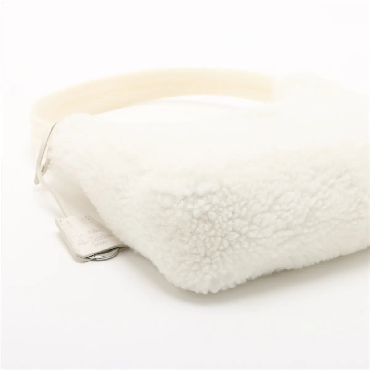 Prada Mouton × Leather Shoulder Bag White