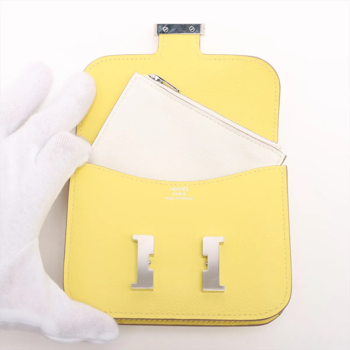 Hermès Constance Slim Evercolor Compact Wallet Yellow