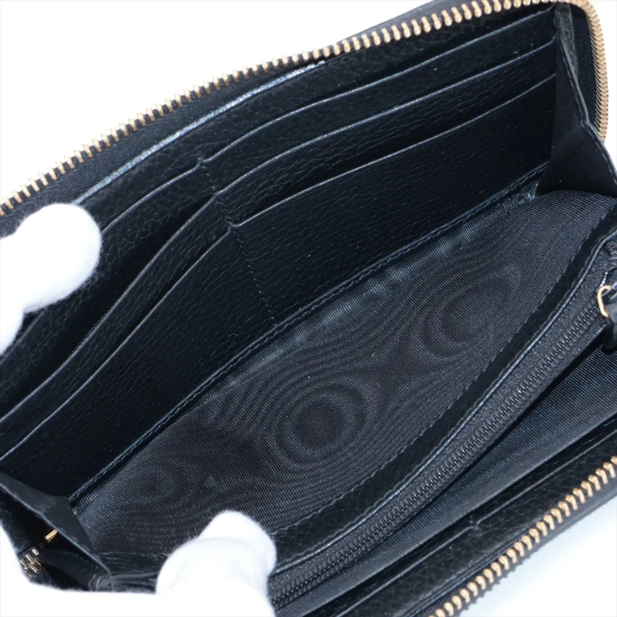 Gucci GG Marmont Leather Zip Round Wallet Black