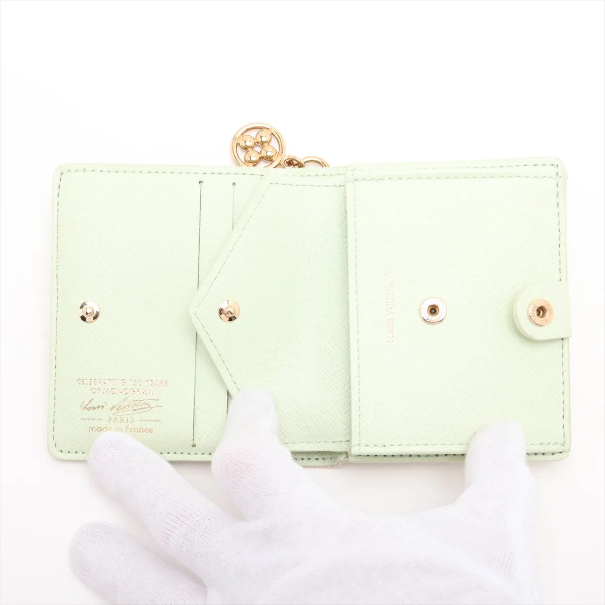 Louis Vuitton Monogram LV Charm Pocket Wallet Light Green