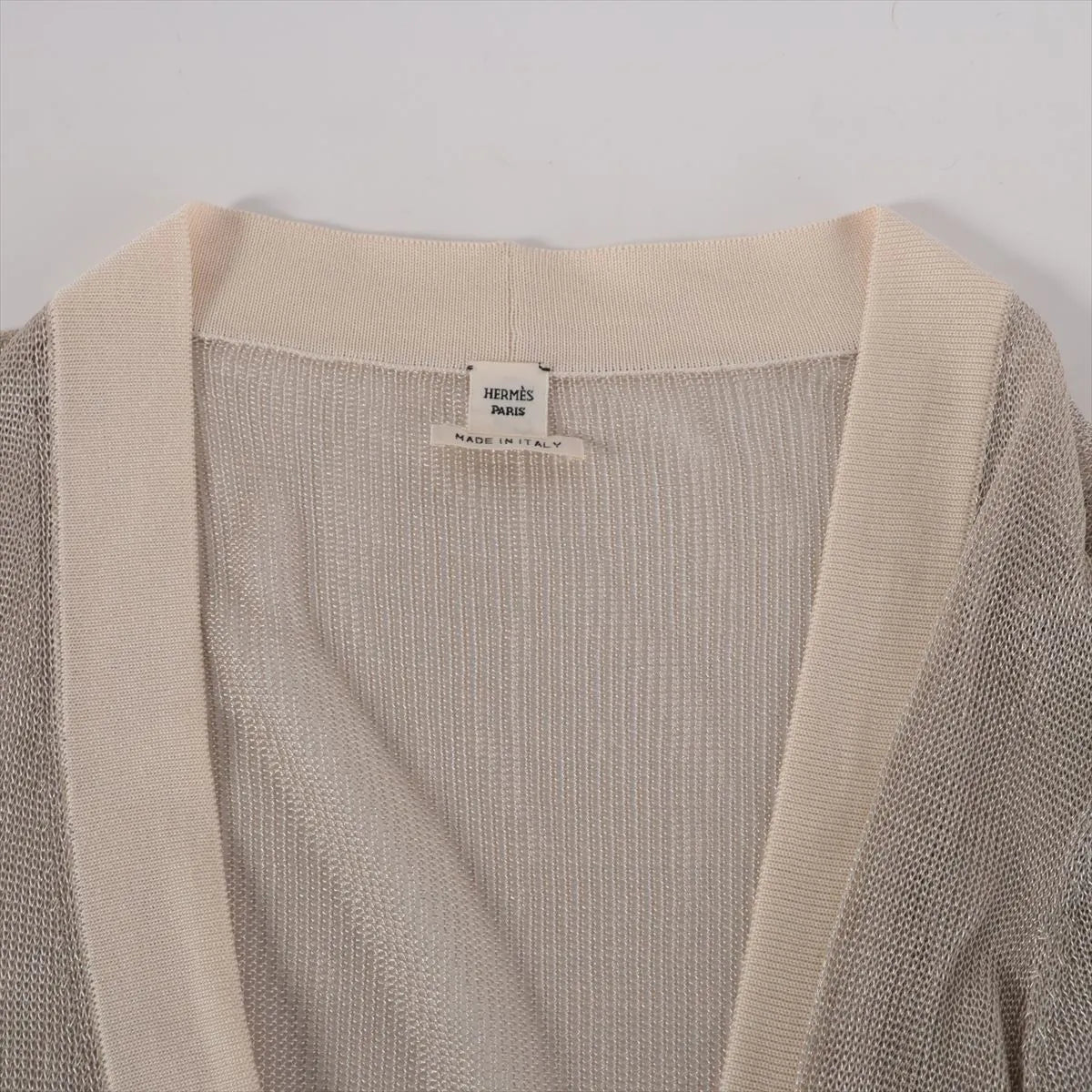 Hermes Rayon Nylon Cardigan Beige