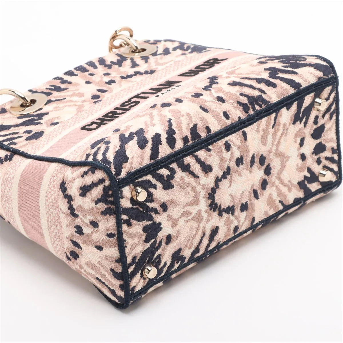 Christian Dior Lady D-Lite Tie Dye Two-Way Shoulder Bag Pink x Navy