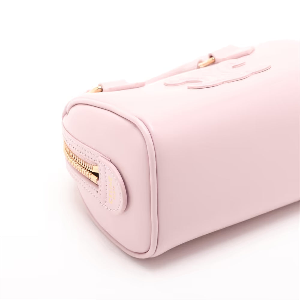 Celine Triomphe Mini Boston Leather Two-Way Handbag Pink