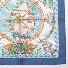 Load image into Gallery viewer, Hermes Carre 40 Vive Le Vent Blow Into The Wind Navy Blue