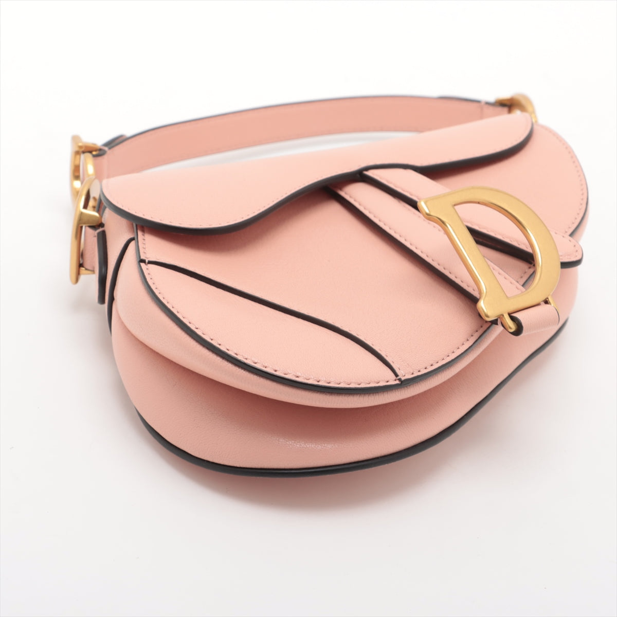 Christian Dior Leather Saddle Bag Salmon Pink