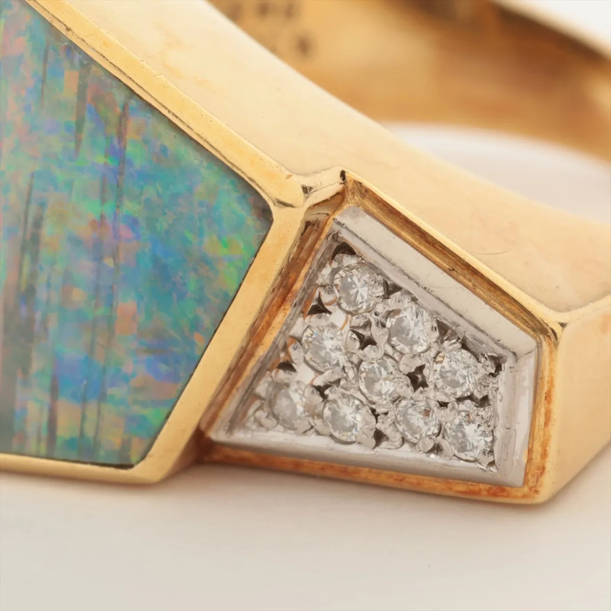 TASAKI Boulder Opal Diamond Two-Toned Ring