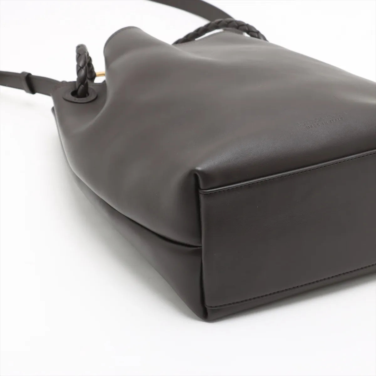 Bottega Veneta Andiamo Leather Two-Way Bucket Bag Brown