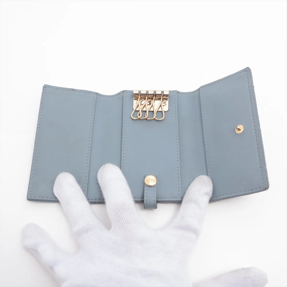 Christian Dior My Dior Cannage Aster Key Case Cloud Blue