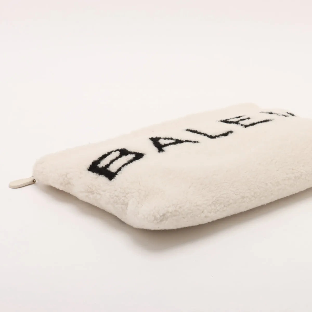 Balenciaga Shearling Clutch Bag White