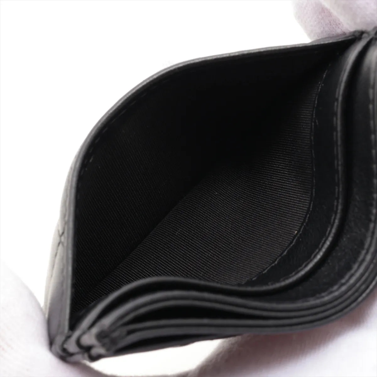 Chanel CC Logo Matelasse Lambskin Card Case Black