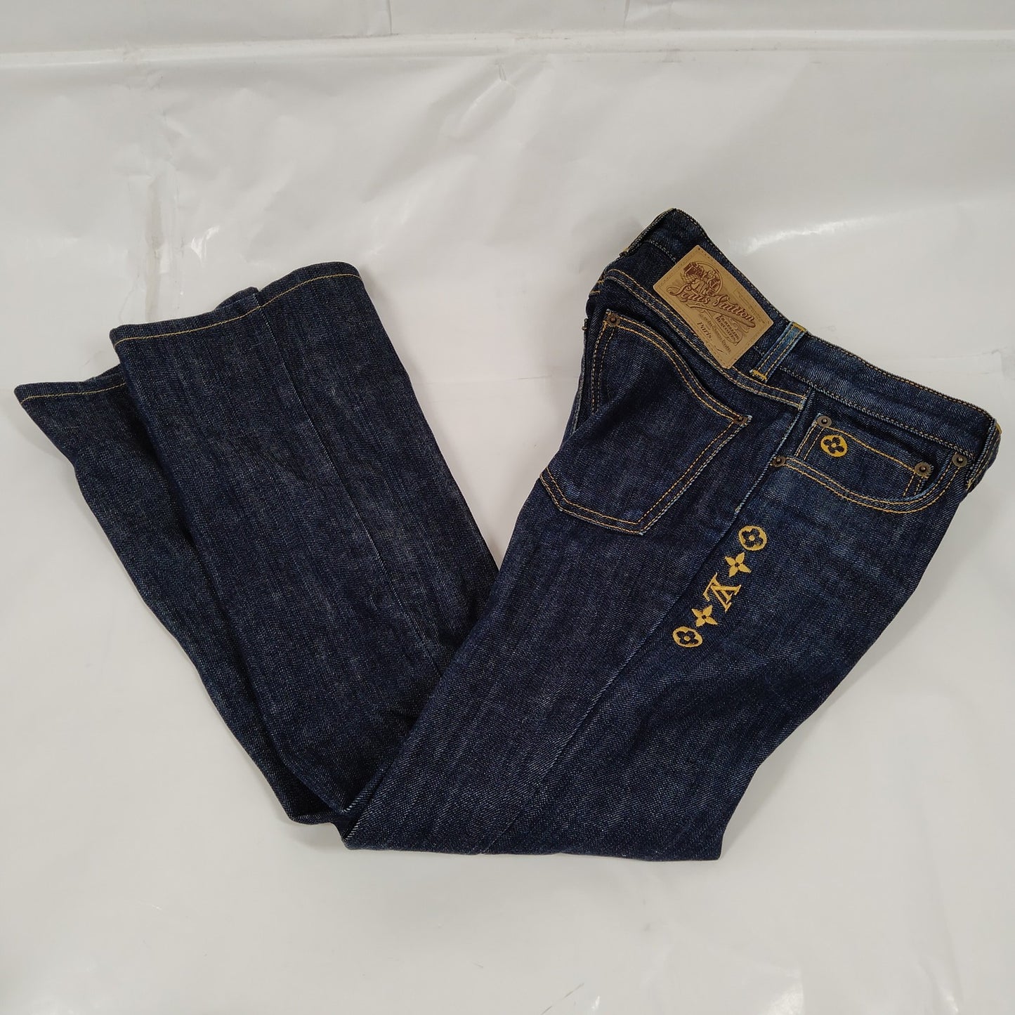 Louis Vuitton Monogram Ladies Cotton Denim Jeans Blue