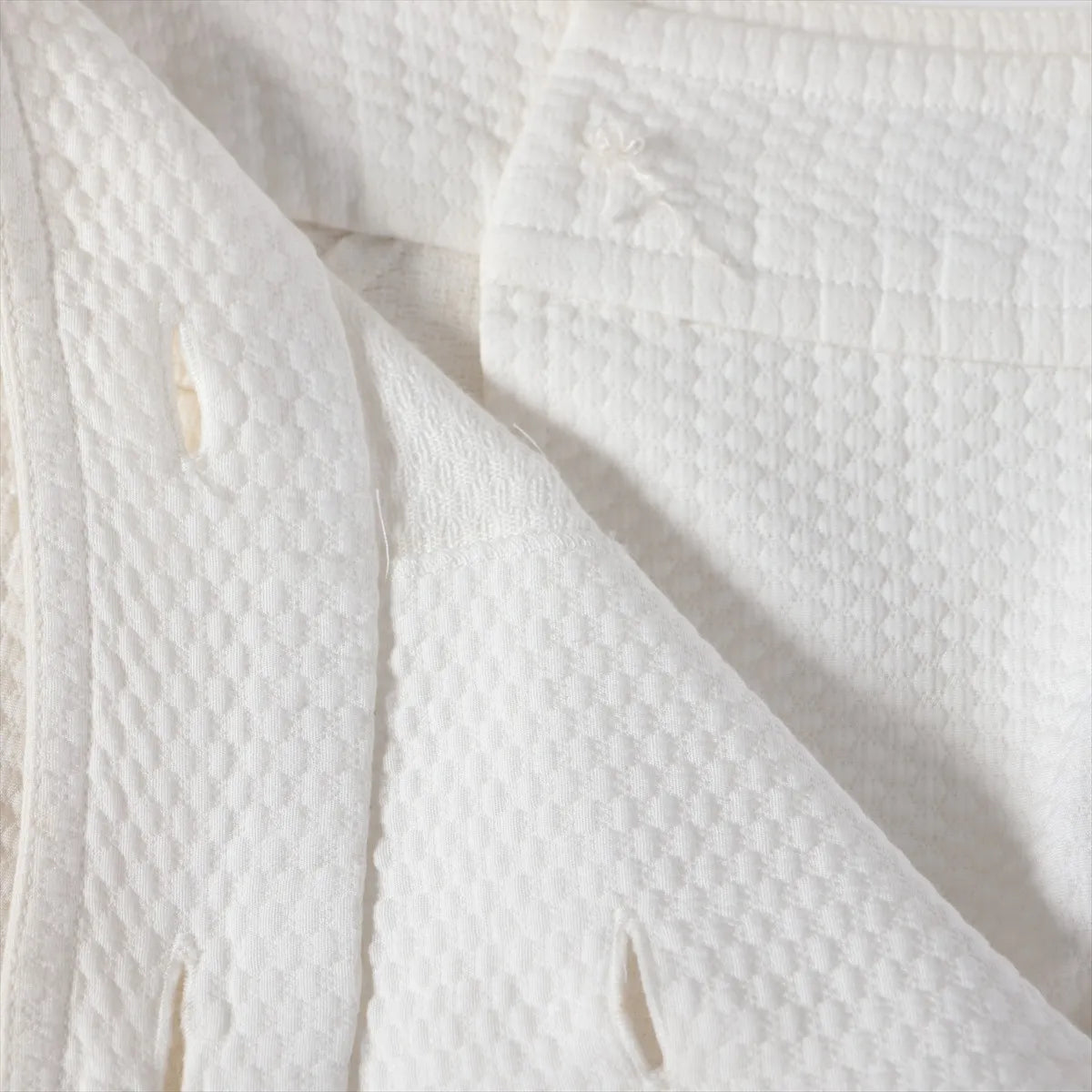 Chanel CC Button Cotton Skirt White