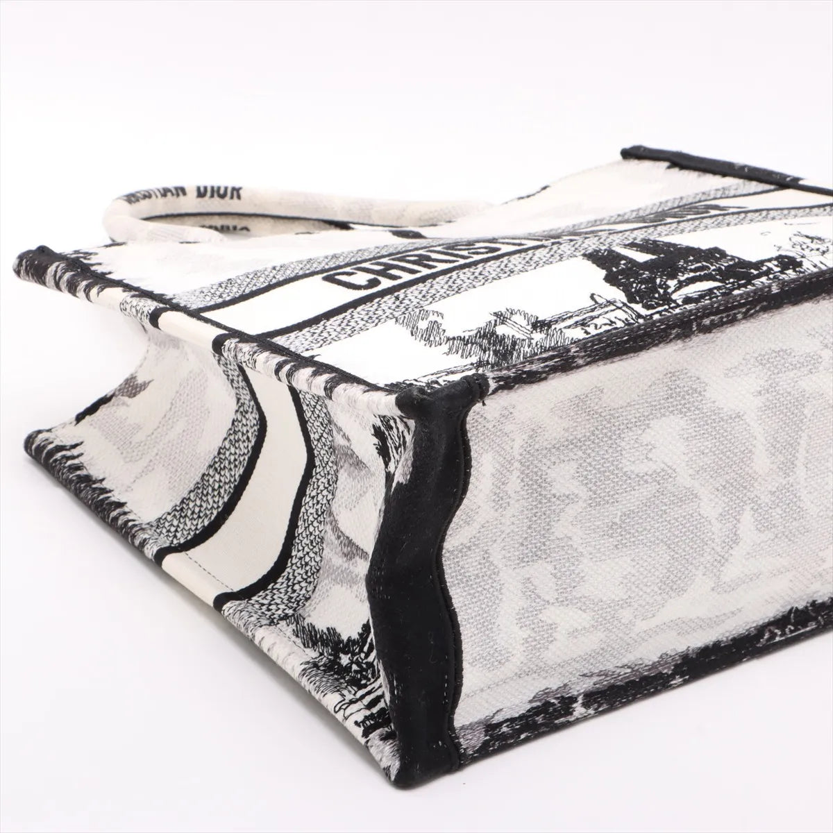 Christian Dior Paris Book Tote Medium Bag White x Black