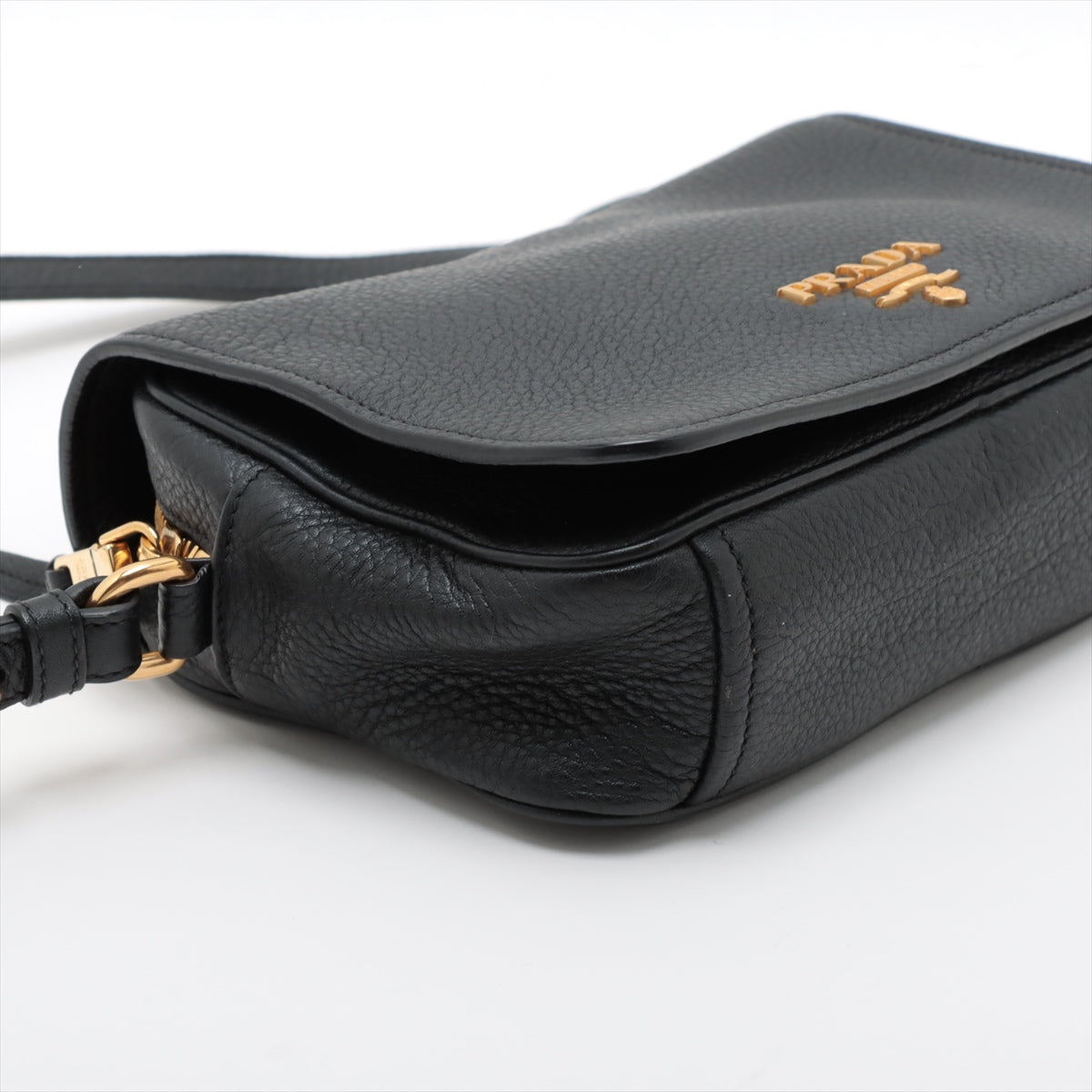 Prada Vitello Leather Crossbody Bag Black