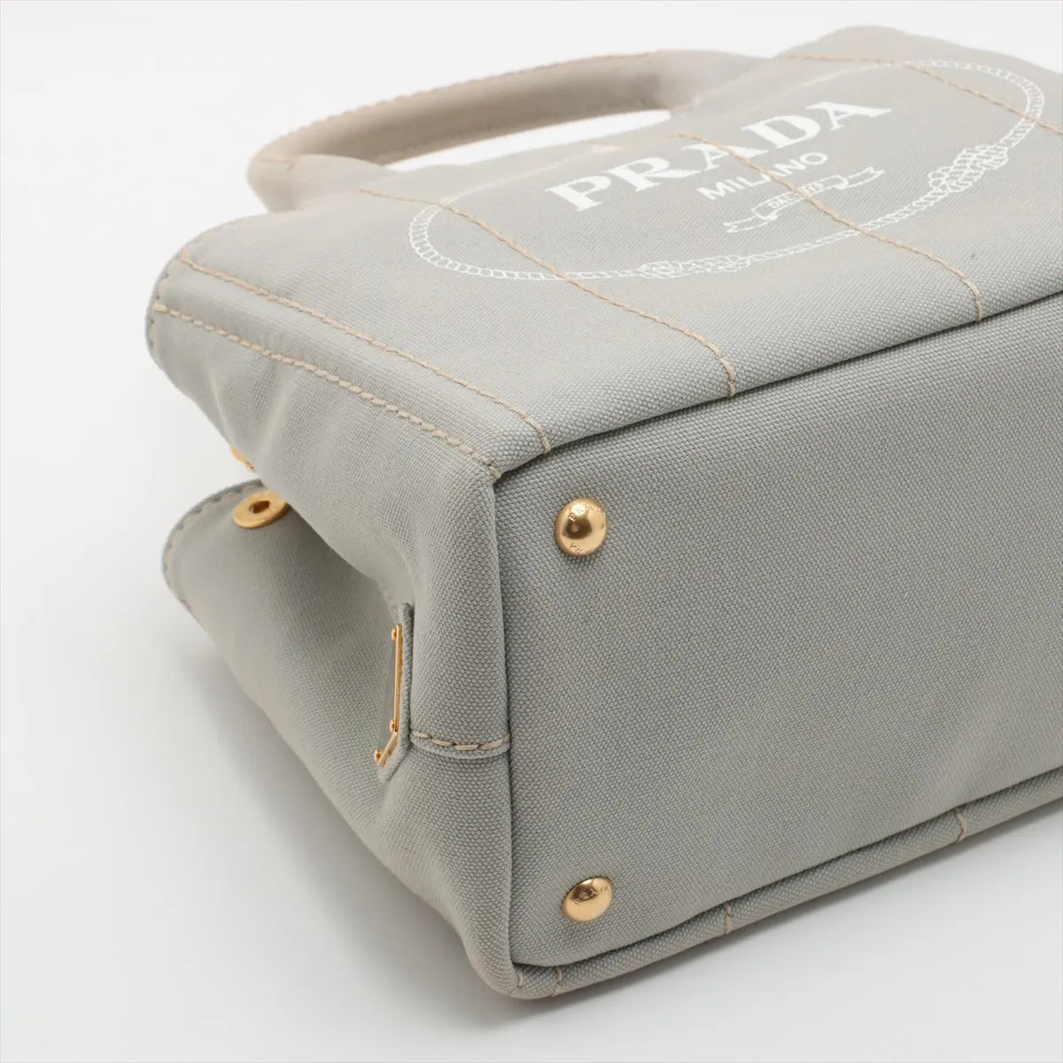 Prada Canapa Canvas Two-Way Handbag Gray