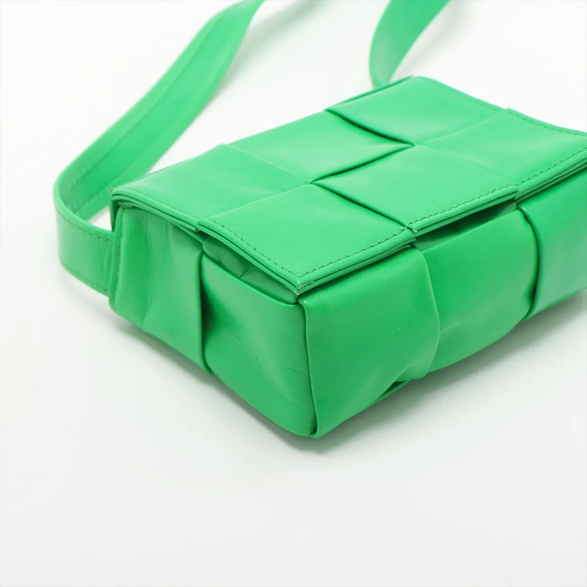 Bottega Veneta Intrecciato Leather Shoulder Bag Green