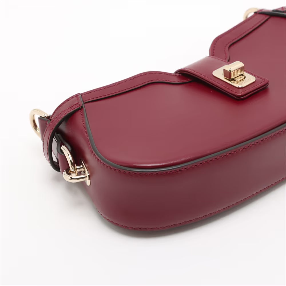 Gucci Moonside Leather Shoulder Bag Red