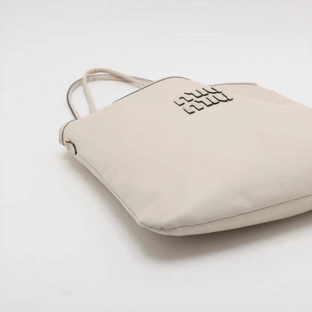 Miu Miu Ivy Leather Tote Bag White