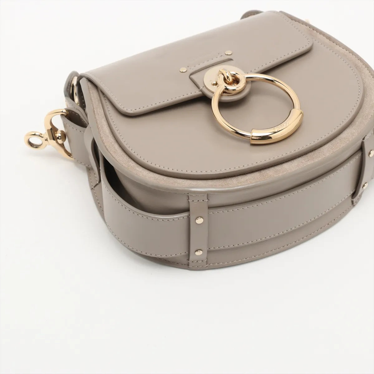 Chloe Tess Leather Two-Way Shoulder Bag Gray