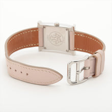 Load image into Gallery viewer, Hermès H Heure Stainless Steel Leather Watch Pink