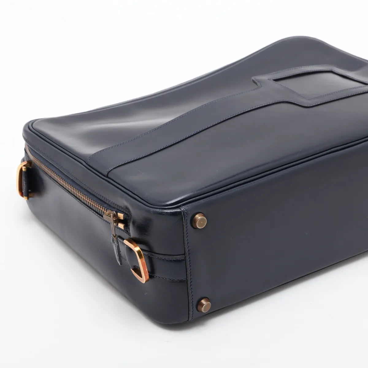 Hermes Vintage Box Calf Blue Indigo