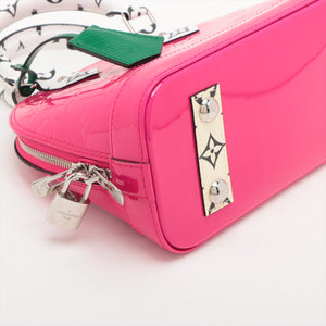 Best Seller Louis Vuitton Monogram Vernis Alma BB Hot Pink x White