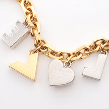 Load image into Gallery viewer, Louis Vuitton Love Letter Rhinestone Charm Bracelet
