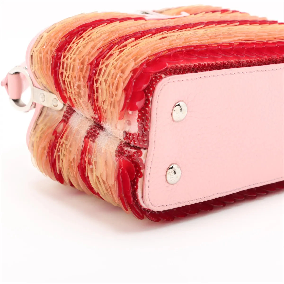 Louis Vuitton Taurillon Capucines Mini Sequins Shoulder Bag Pink x Red