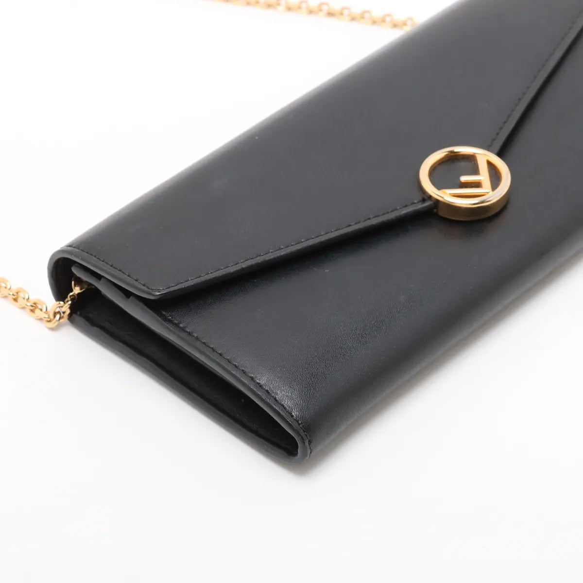 Fendi Leather Wallet on Chain Black