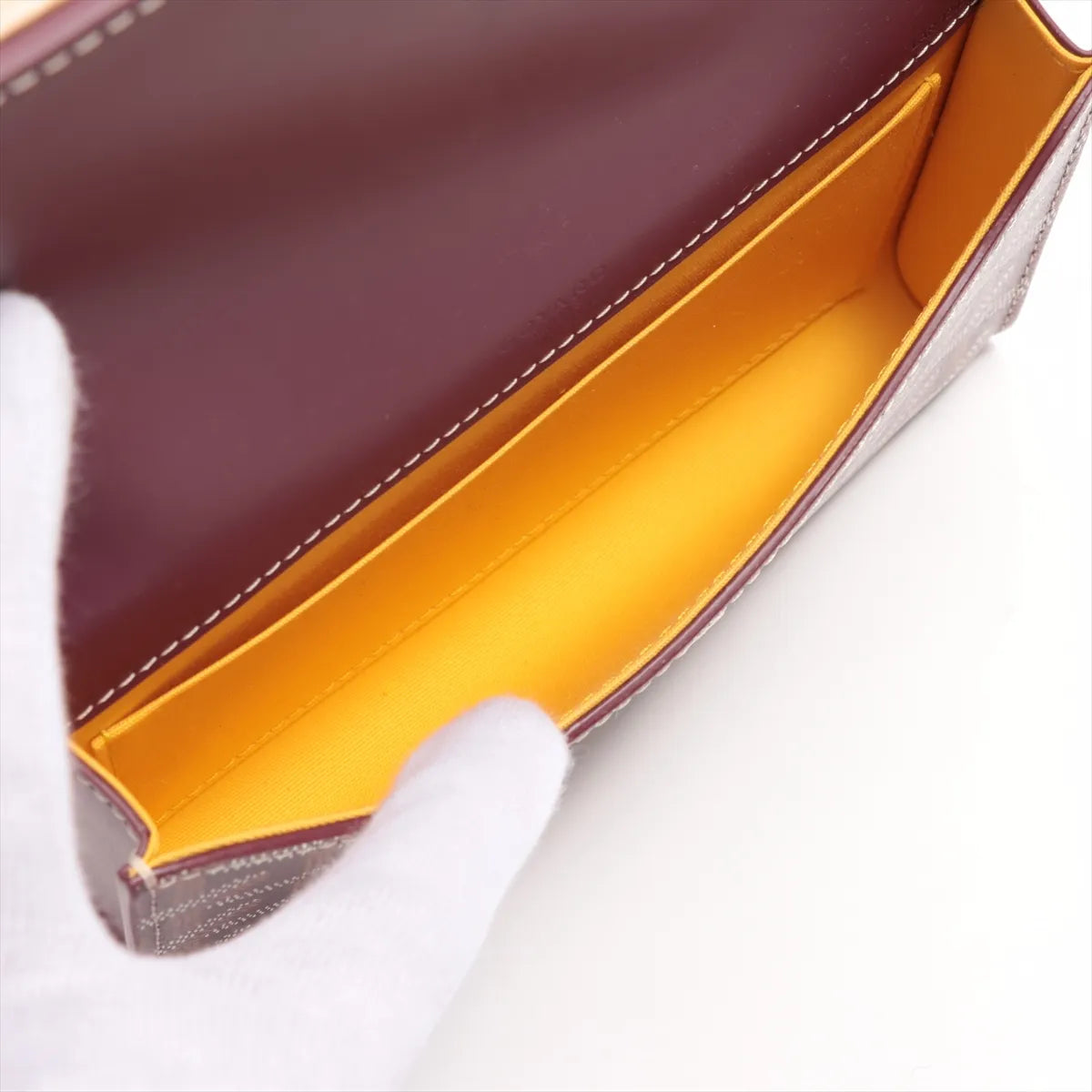 Goyard Leather Mini Monte Carlo Pouch Burgundy