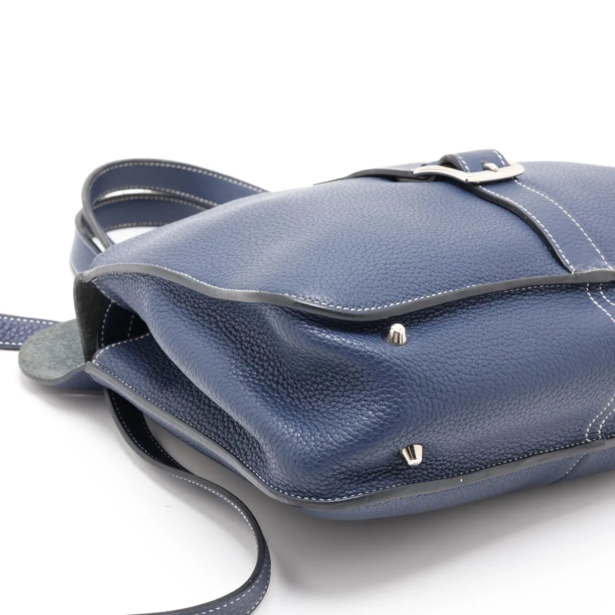 Hermes Halzan 31 Taurillon Clemence Blue Sapphire