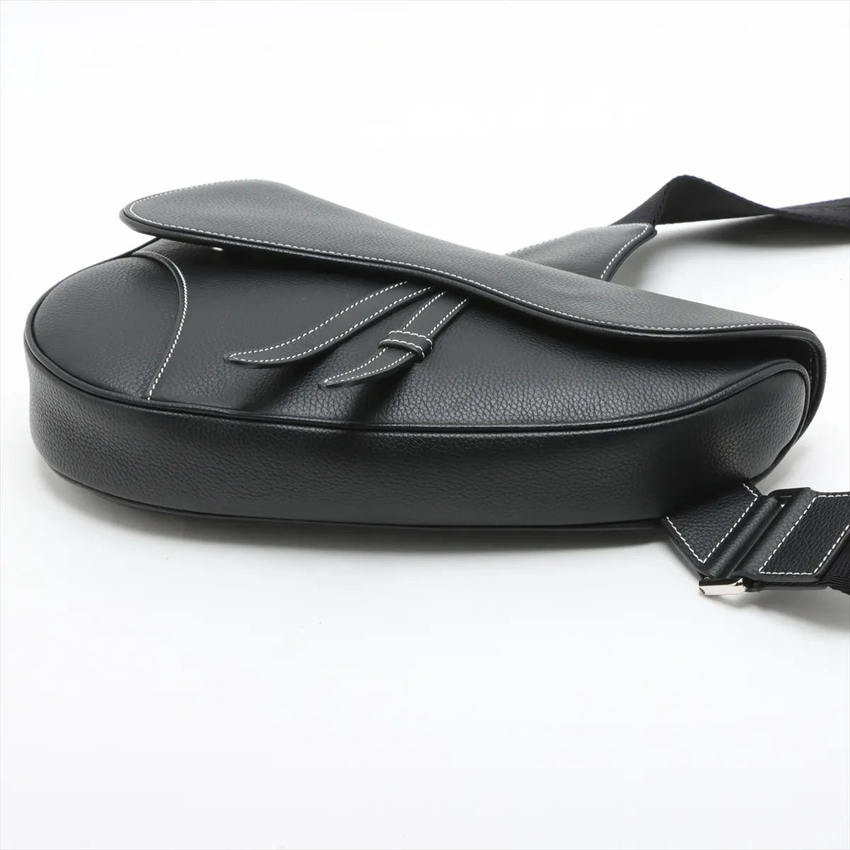 Christian Dior Leather Sling Saddle Bag Black