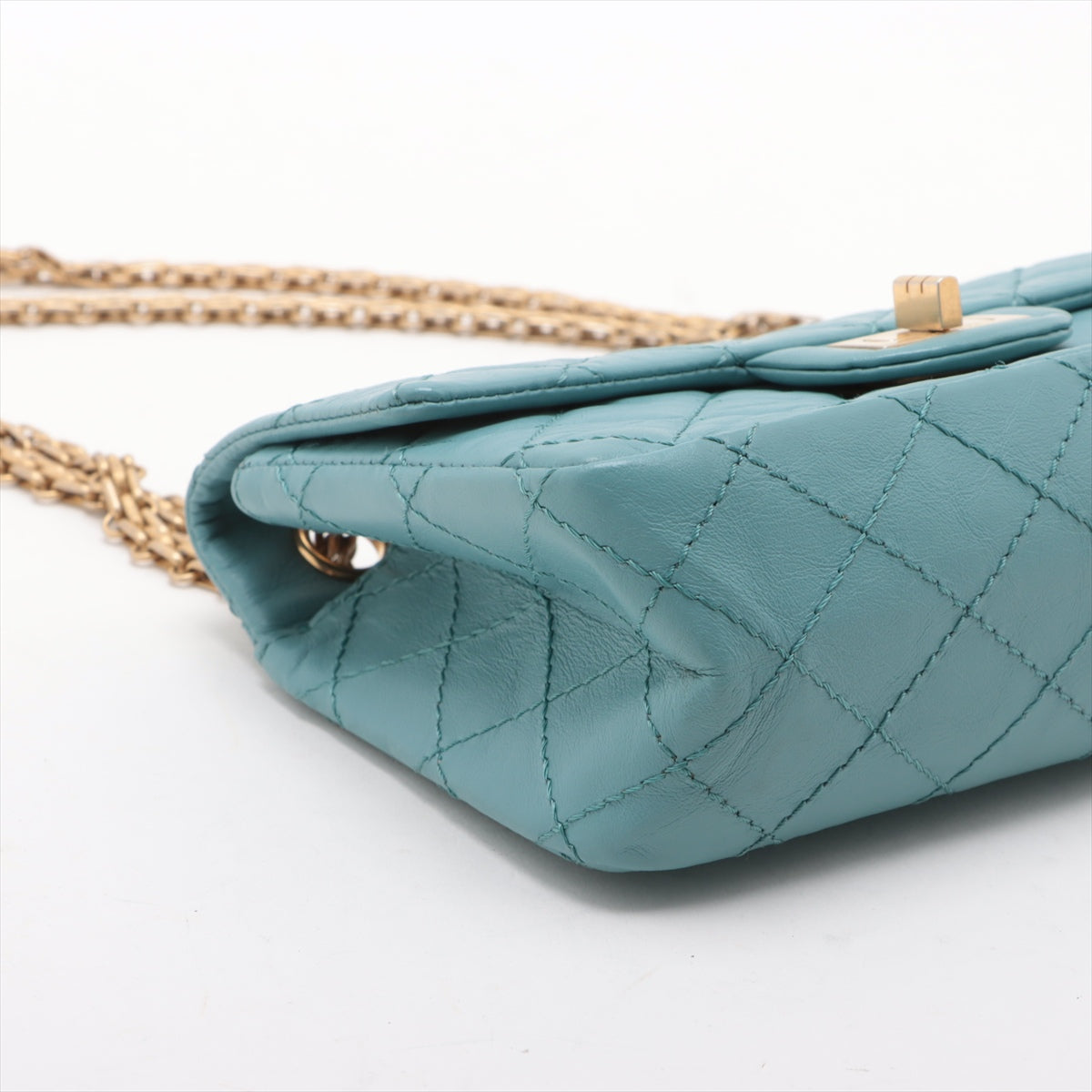 Chanel Matelasse 2.55 Mini Leather Single Flap Double Chain Bag Blue * PREORDER *