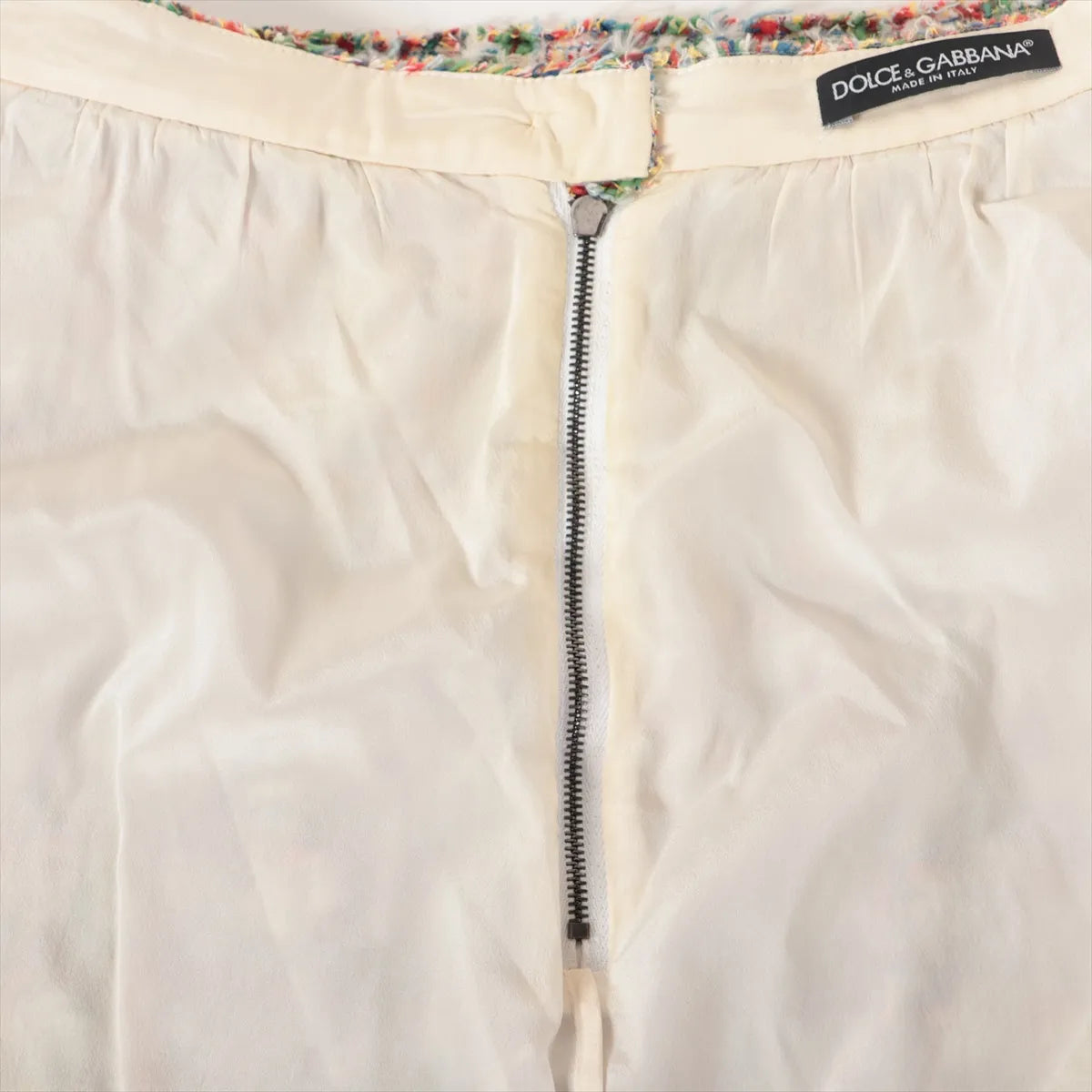 Dolce & Gabbana Cotton Tweed Skirt White Multicolor