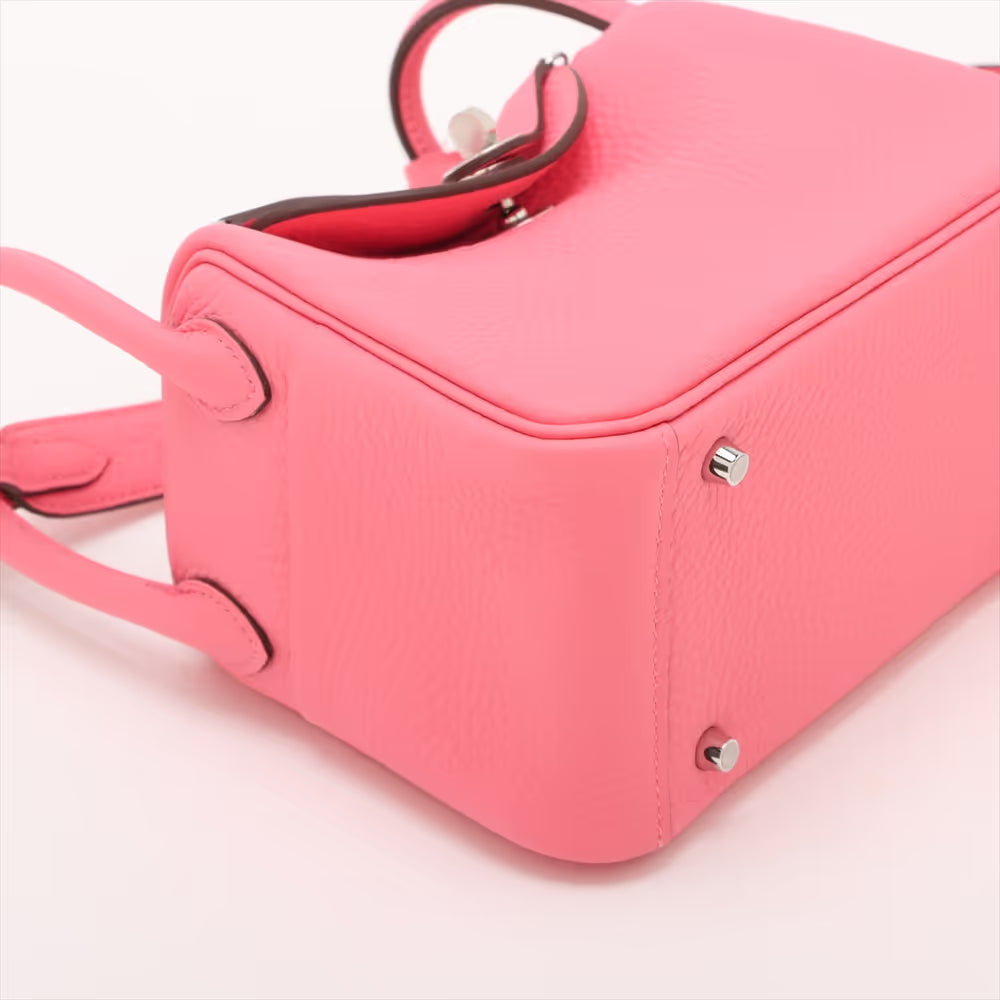 Hermès Lindy Mini 20 Taurillon Clemence Rose Azalee