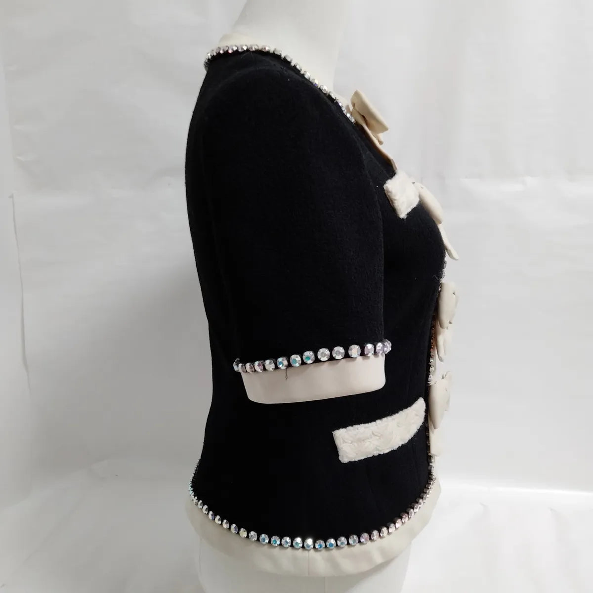 Gucci Ribbon Rhinestone Wool Jackets
