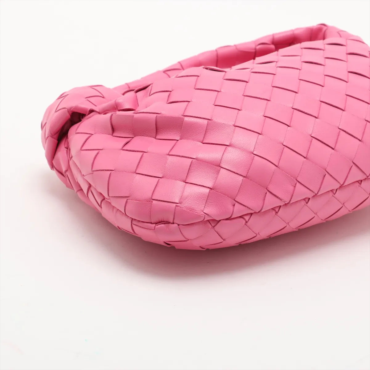 Bottega Veneta Intrecciato Mini Jodie Leather Handbag Pink