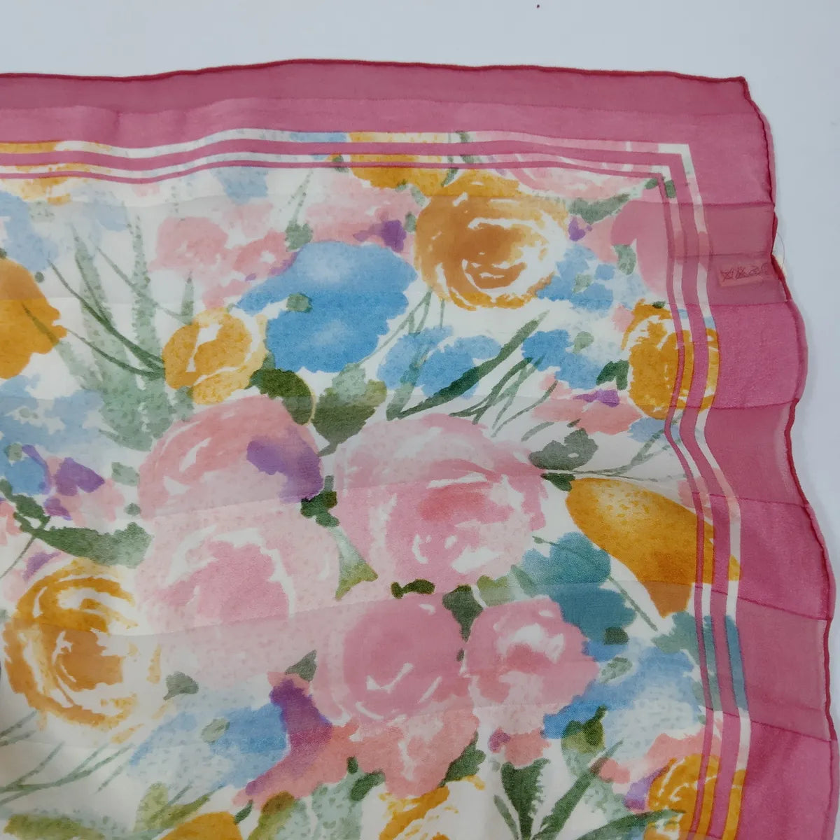 Christian Dior Floral Silk Scarf Pink