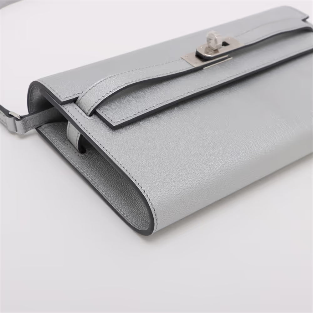 Hermes Kelly Wallet Togo Chevre Shamukira Argent Silver