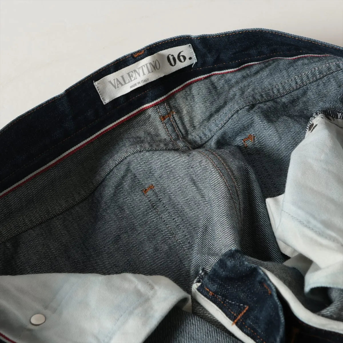 Valentino Cotton Denim Pants Dark Wash Blue