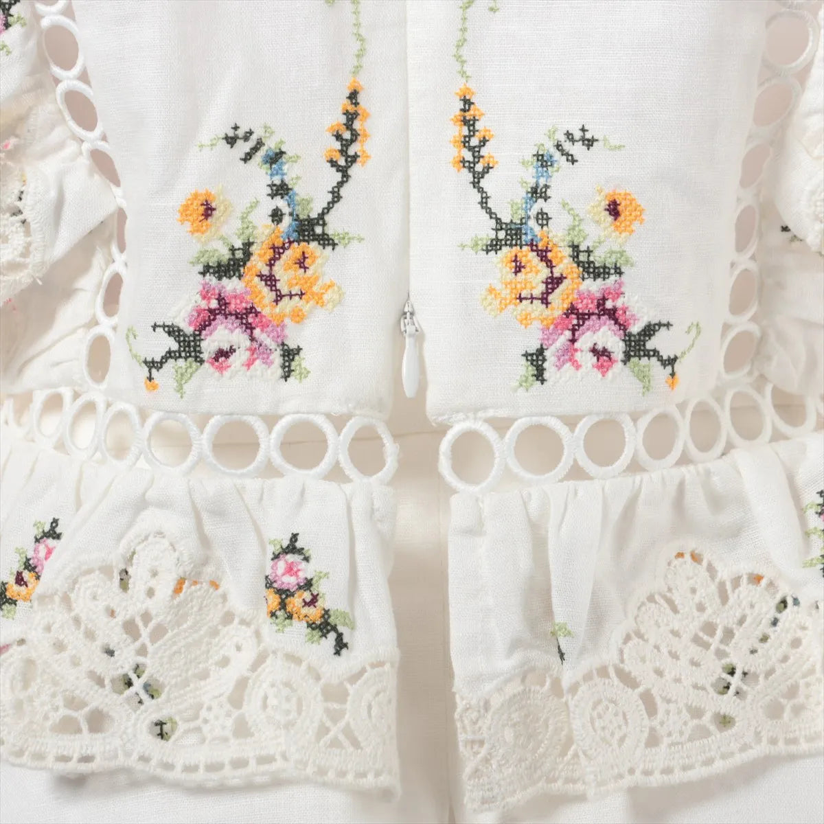 Zimmermann Allia Floral Eyelet Cotton Co-ord Sets White