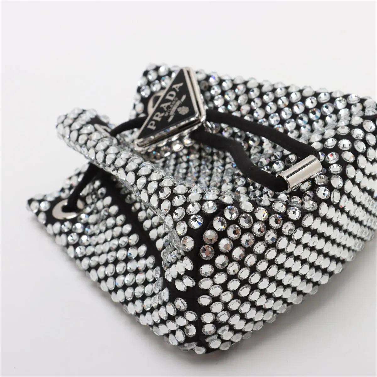 Prada Crystal Rhinestone x Satin Chain Bucket Shoulder Bag
